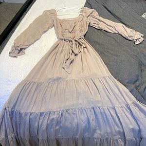 Baltic Born Mauve/Taupe Long Sleeve Midi Dress